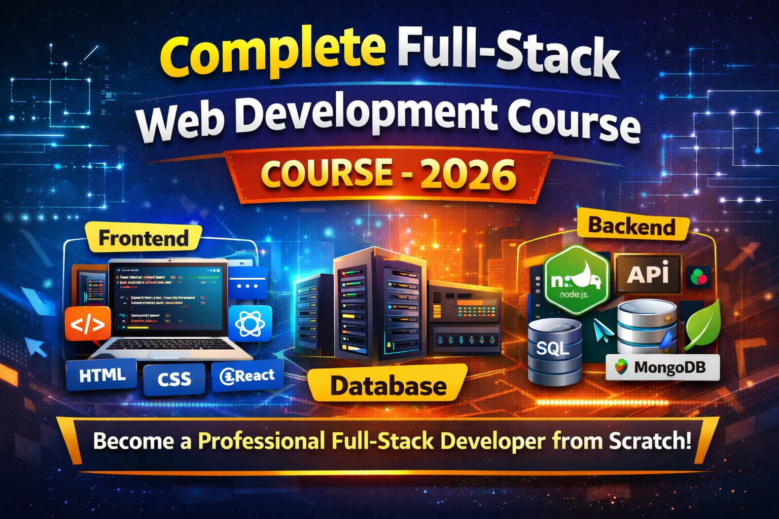 কমপ্লিট ফুল-স্টাক ওয়েব ডেভেলপমেন্ট কোর্স-2026